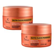 Kit 2 Máscara Capilar Eudora Siàge Nutri Óleos Poderosos 250g