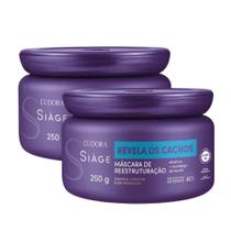 Kit 2 Máscara de Hidratação Cabelo Cacheado Revela Os Cachos Capilar 250g Eudora Siàge Kit 2 Máscara de Hidratação Cabelo Cacheado Revela Os Cachos Capilar 250g Eudora Siàge
