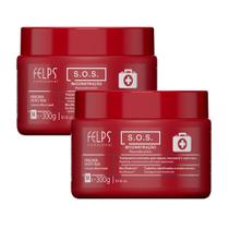 Kit 2 Máscara de Tratamento Extremo Felps Professional SOS Reconstrução 300g Kit 2 Máscara de Tratamento Extremo Felps Professional SOS Reconstrução 300g