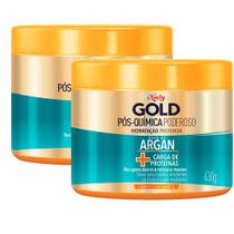 Kit 2 Máscara de Tratamento Niely Gold Pós Química Poderoso Óleo de Argan 430g Kit 2 Máscara de Tratamento Niely Gold Pós Química Poderoso Óleo de Argan 430g