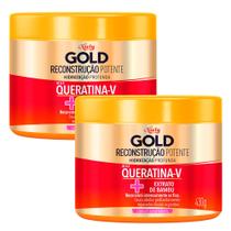 Kit 2 Máscara de Tratamento Niely Gold Reconstrução Potente Max Queratina-V 430g