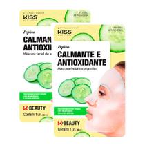 Kit 2 Máscara Facial Kiss New York Calmante e Antioxidante Pepino 1 Unidade