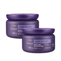 Kit 2 Máscara Matizadora Loiro Expert Desamareladora Violeta Platinado Hidratação 250g Eudora Siàge