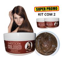 Kit 2 Máscara Matizadora Tonalizante Capilar Chocolate Sem Amônia Resultado Natural com Hidratação