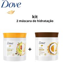 Kit 2 máscaras dove reparação + fortalecimento 500g