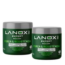 Kit 2 Máscaras Força e Resistência Lanox Pro Trihair 500g Kit 2 Máscaras Força e Resistência Lanox Pro Trihair 500g