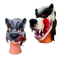 Kit 2 Máscaras Lobo Mau Com Língua Pra Fora Fantasia Festa