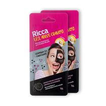 Kit 2 Máscaras Preta Limpeza de Pele Cravos Impurezas e Oleosidade Ricca 8g