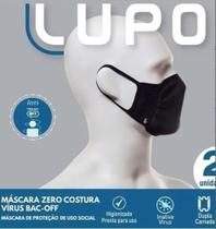 Kit 2 Mascaras Preto Fit Lupo Dup. Camada Lav. Antimicrobial