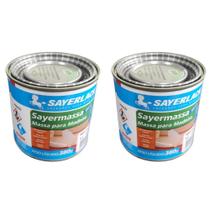 Kit 2 Massa F12 380g Mogno Sayerlack Madeira Acabamento Profissional Retoques Móveis Pisos Portas