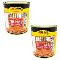 Kit 2 Massa Veda Furos Trincas Fissuras Em Telhas 1,3KG Allchem