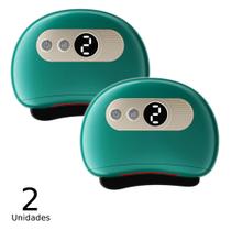Kit 2 Massageador Elétrico Guasha Compressa Quente Vibração Portátil Carregável Mini USB Mão