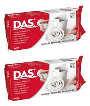Kit 2 Massas de Modelar BRANCA Cerâmica Fria 500g - DAS - 387000 Kit 2 Massas de Modelar BRANCA Cerâmica Fria 500g - DAS - 387000
