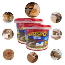 Kit 2 Massas Para Madeira Calafetar Reparo Correção 400g Dryko Kit 2 Massas Para Madeira Calafetar Reparo Correção 400g Dryko
