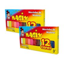 Kit 2 Massinha De Modelar 12 Cores Magix 180g Multicolor Kit 2 Massinha De Modelar 12 Cores Magix 180g Multicolor