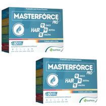 Kit 2 Masterforce Pro Hair Cabelos pele e unhas 60 cápsulas Kit 2 Masterforce Pro Hair Cabelos pele e unhas 60 cápsulas