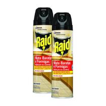 Kit 2 Mata Baratas e Formigas Raid Aerossol Tripla Ação 285ml