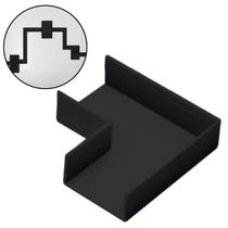 Kit 2 Mata Junta Cotovelo L 90 P/ Canaleta 20mm Preta Fame