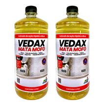 Kit 2 Mata Mofo Vedax 1 Litro Antimofo Guarda Roupa Parede Banheiro Anti Bolor ArmárioMadeira