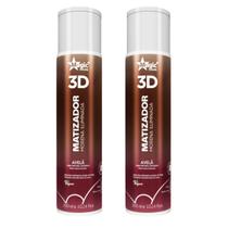Kit 2 Matizador 3D Morena Iluminada Avelã 300ml Magic Color