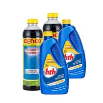 Kit 2 Maxfloc Hth + 2 Algicida De Manutençao E Limpeza Piscina
