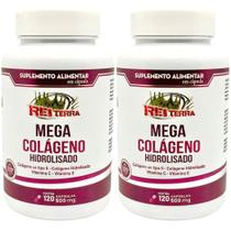 Kit 2 Mega Colágeno - Colágeno Tipo 2 + Colágeno Hidrolisado + Vitamina C + Vitamina E
