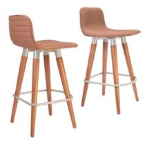 Kit 2 Meia Banquetas Línea Escandinavo Champanhe Terracota