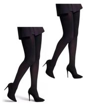 Kit 2 Meia Calça Feminina Opaca Fio 40 Elastano Ponteira Selene