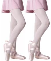 Kit 2 Meia Calça Infantil Ballet Sapateado Jazz Fio 40 Selene