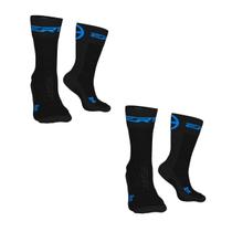 Kit 2 Meia ciclismo corrida cano médio ERT preto/azul