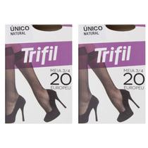 Kit 2 Meia Fina 3/4 Europeu Fio 20 Natural - Trifil Kit 2 Meia Fina 3/4 Europeu Fio 20 Natural - Trifil