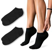 Kit 2 Meia Soquete Feminina Cano Curto Branca e Preta Rupee