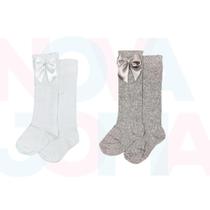 kit 2 Meias 3/4 Longa Laço bebê Menina Blogueirinha