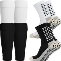 Kit 2 Meias Antiderrapante Performance 2 Canelitos Meião Futebol Esportes