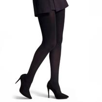 Kit 2 Meias Calça Básica Opaca Fio 40 Adulto Selene Feminina Lisa De Poliamida Toque Macio