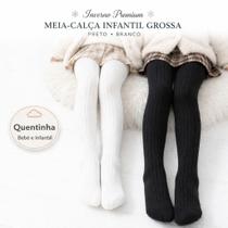Kit 2 Meias Calça Bebê e Infantil Grossa Inverno Quentinha Feminina