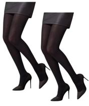 Kit 2 Meias Calça Feminina Opaca Fio 80 Elastano Ponteira Selene Kit 2 Meias Calça Feminina Opaca Fio 80 Elastano Ponteira Selene