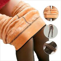 Kit 2 Meias Calça Forrada Térmica Peluciada Feminina Frio