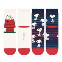Kit 2 Meias Cano médio Infantil Snoopy 151SNO Cia da Meia