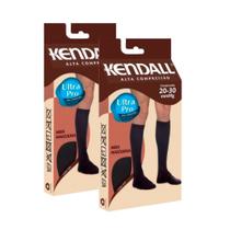 Kit 2 Meias Masculinas De Alta Compressão 3/4 Kendall Com Ponteira Para Inchaço Trombose e Varizes