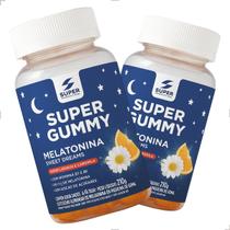 Kit 2 Melatonina 120 Gomas Super Gummy Sleep Sabor Laranja e Camomila Nutrition Vitamina Suplemento