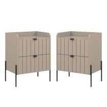 Kit 2 Mesa Cabeceira Industrial Conect Para Cama Moriah 45cm