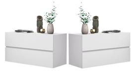 Kit 2 Mesa de cabeceira eros 60 estilo moderno europeu cor branco