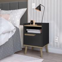 Kit 2 Mesa de Cabeceira Gabriela - Preto/Canela Kit 2 Mesa de Cabeceira Gabriela - Preto/Canela