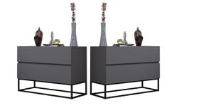 Kit 2 mesa de cabeceira industrial com gaveta eros 60cm para quarto cama casal /queen base preto Kit 2 mesa de cabeceira industrial com gaveta eros 60cm para quarto cama casal /queen base preto