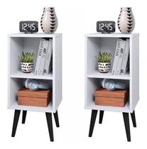 Kit 2 Mesa de Cabeceira Mini Cômoda Mesinha Lateral Cama Quarto Prateleira e Nichos Decoração Charme Kit 2 Mesa de Cabeceira Mini Cômoda Mesinha Lateral Cama Quarto Prateleira e Nichos Decoração Charme