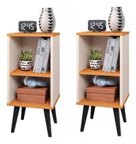 Kit 2 Mesa de Cabeceira Mini Cômoda Mesinha Lateral Cama Quarto Prateleira e Nichos Decoração Charme Kit 2 Mesa de Cabeceira Mini Cômoda Mesinha Lateral Cama Quarto Prateleira e Nichos Decoração Charme