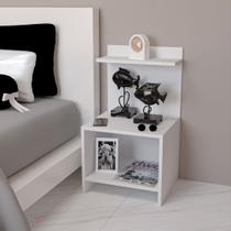 Kit 2 Mesa De Cabeceira Resistente Compacta Nicho Mdf Branco Elegante Kit 2 Mesa De Cabeceira Resistente Compacta Nicho Mdf Branco Elegante