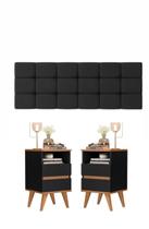 Kit 2 Mesa de cabeceira retro pés palitos -POP- com cabeceira 1,40 -Areia-