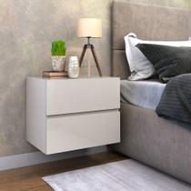 kit 2 mesa de cabeceira suspensa de parede com gavetas eros 45cm